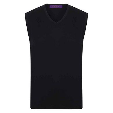 Henbury Mens Cotton Acrylic V Neck Sleeveless Sweatshirt