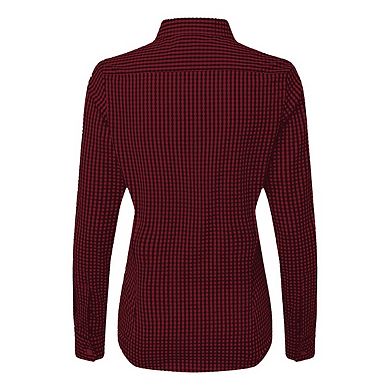 Premier Womens/Ladies Maxton Gingham Long-Sleeved Shirt