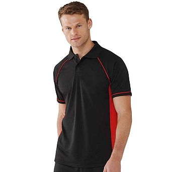 Finden & Hales Mens Performance Contrast Panel Polo Shirt