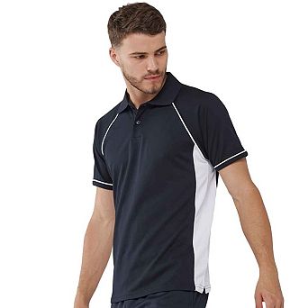 Finden & Hales Mens Performance Contrast Panel Polo Shirt