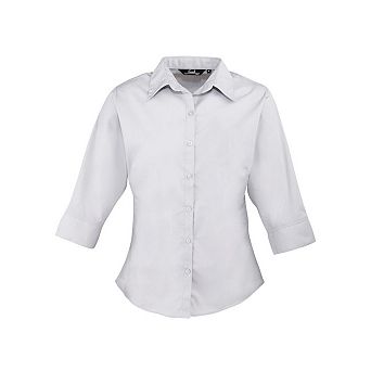 Premier Womens/Ladies Poplin 3/4 Sleeve Shirt