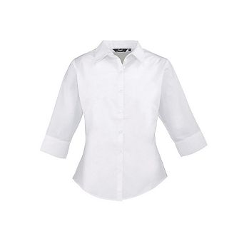 Premier Womens/Ladies Poplin 3/4 Sleeve Shirt