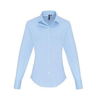 Premier Womens/Ladies Poplin Stretch Long-Sleeved Shirt