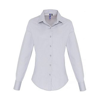 Premier Womens/Ladies Poplin Stretch Long-Sleeved Shirt