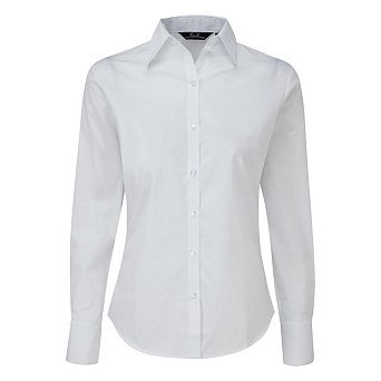 Premier Womens/Ladies Poplin Long-Sleeved Blouse