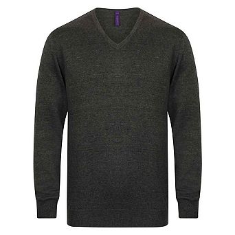 Henbury Mens Cotton Acrylic V Neck Sweatshirt