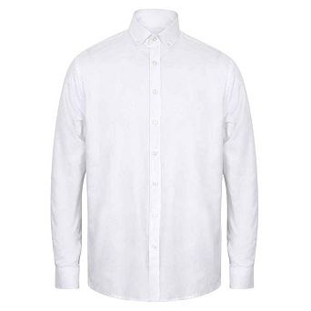 Henbury Mens Modern Long Sleeve Classic Fit Oxford Shirt