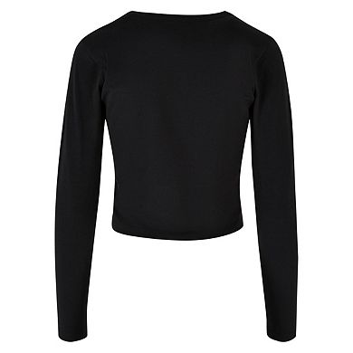 Build Your Brand Womens/Ladies Long-Sleeved Crop Top