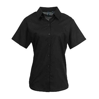 Premier Womens/Ladies Signature Pearlised Oxford Short-Sleeved Shirt