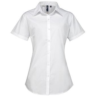 Premier Womens/Ladies Supreme Poplin Short-Sleeved Shirt