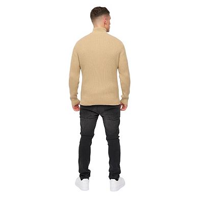 Crosshatch Mens Havaline Knitted Quarter Zip Pullover