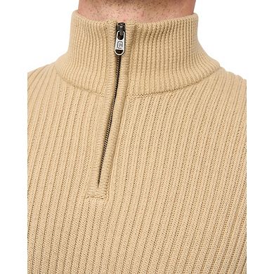 Crosshatch Mens Havaline Knitted Quarter Zip Pullover