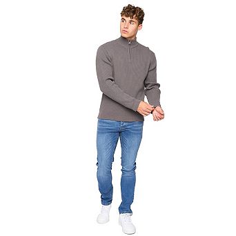 Crosshatch Mens Havaline Knitted Quarter Zip Pullover