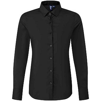 Premier Womens/Ladies Recyclight Poplin Long-Sleeved Shirt