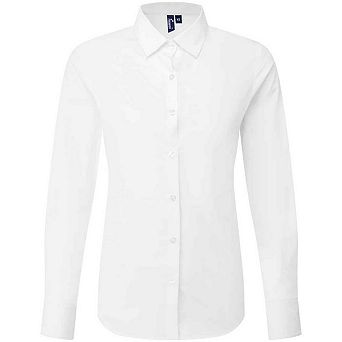 Premier Womens/Ladies Recyclight Poplin Long-Sleeved Shirt