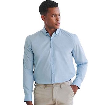Henbury Mens Cotton CoolPlus Long-Sleeved Formal Shirt