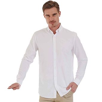 Henbury Mens Cotton CoolPlus Long-Sleeved Formal Shirt