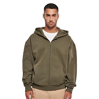 Build Your Brand Mens Vintage Heavyweight Full Zip Hoodie