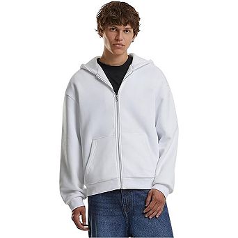 Build Your Brand Mens Fluffy Full Zip Hoodie
