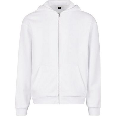 Build Your Brand Mens Fluffy Full Zip Hoodie
