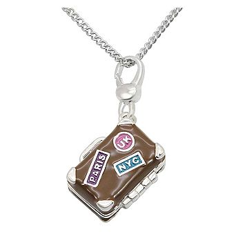 Alamode 925 Sterling Silver Suitcase Necklace