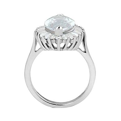 Alamode 925 Sterling Silver Cubic Zirconia Marquise Ring