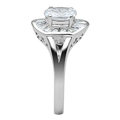 Alamode 925 Sterling Silver Cubic Zirconia Ornate Ring