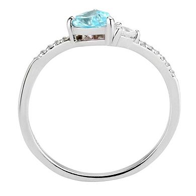 Alamode Cubic Zirconia Heart Ring