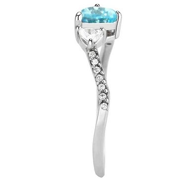 Alamode Cubic Zirconia Heart Ring
