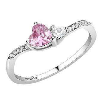 Alamode Cubic Zirconia Heart Ring