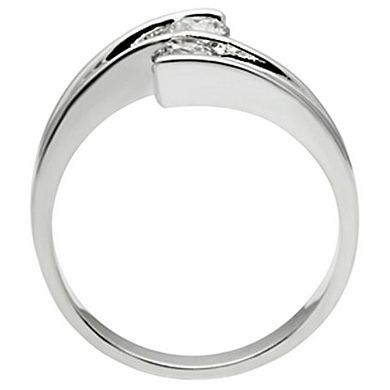 Alamode 925 Sterling Silver Cubic Zirconia Loop Ring