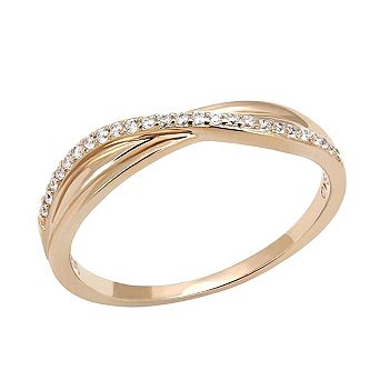 Alamode 925 Sterling Silver Cubic Zirconia Rose Ring