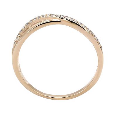 Alamode 925 Sterling Silver Cubic Zirconia Rose Ring