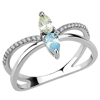 Alamode Cubic Zirconia Crossover Ring