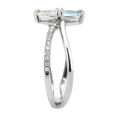 Alamode Cubic Zirconia Crossover Ring