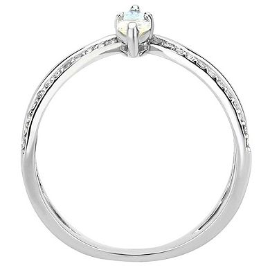 Alamode Cubic Zirconia Crossover Ring