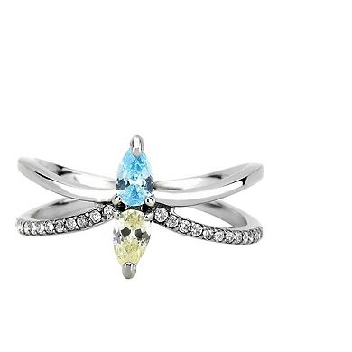 Alamode Cubic Zirconia Crossover Ring