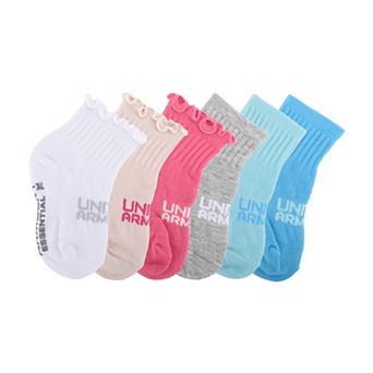 Boys Under Armour 6-Pack Ruffle Essential Quarter Socks
