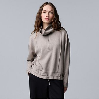 Petite Simply Vera Vera Wang Satin Bungee Half-Zip Pullover