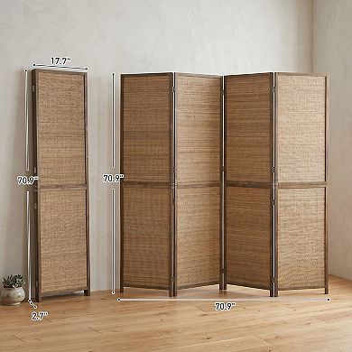 HOMCOM 4 Panel Room Divider, 6 FT Folding Privacy Screen