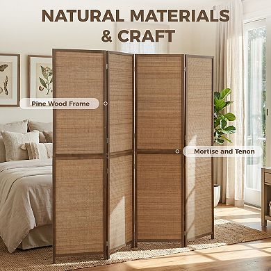 HOMCOM 4 Panel Room Divider, 6 FT Folding Privacy Screen