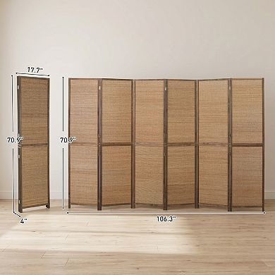 HOMCOM 6 Panel Room Divider, 6 FT Folding Privacy Screen