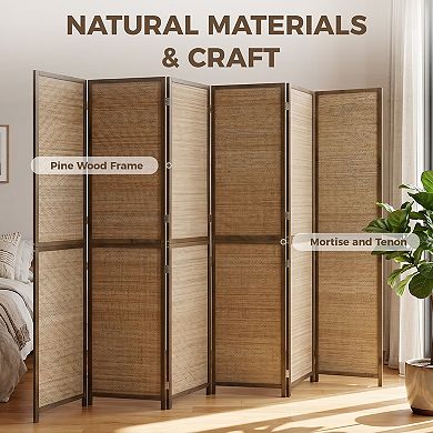 HOMCOM 6 Panel Room Divider, 6 FT Folding Privacy Screen