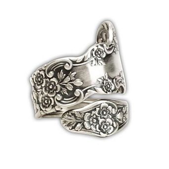 Adjustable Flower Spoon Promise Rings