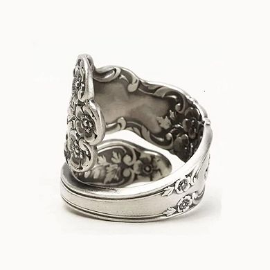 Adjustable Flower Spoon Promise Rings