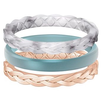 Silicone Stackable Wedding Bands Set