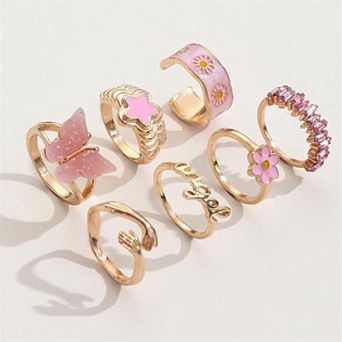 7 pc Vintage Stackable Finger Rings Set