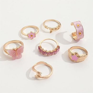 7 pcs Vintage Stackable Finger Rings Set