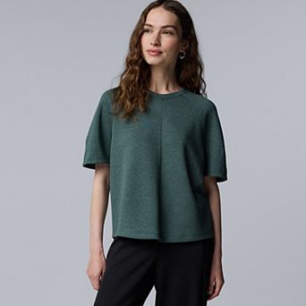 Women's Simply Vera Vera Wang Raglan Short Sleeve Luxe Cozy Knit Top