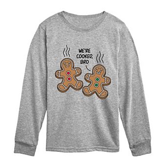 Boys 8-20 We're Cooked, Bro Gingerbreads Long Sleeve Graphic Tee